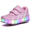 Classic Appeal Led Sneakers For Kids Light Up Roller Skate Shoes And 2 Wheels Unisex