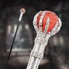 Red Glass Ball White Steampunk Cane Fashion Decorative Stick Gentleman Luxury Crosier Knob White Walking Stick 93cm