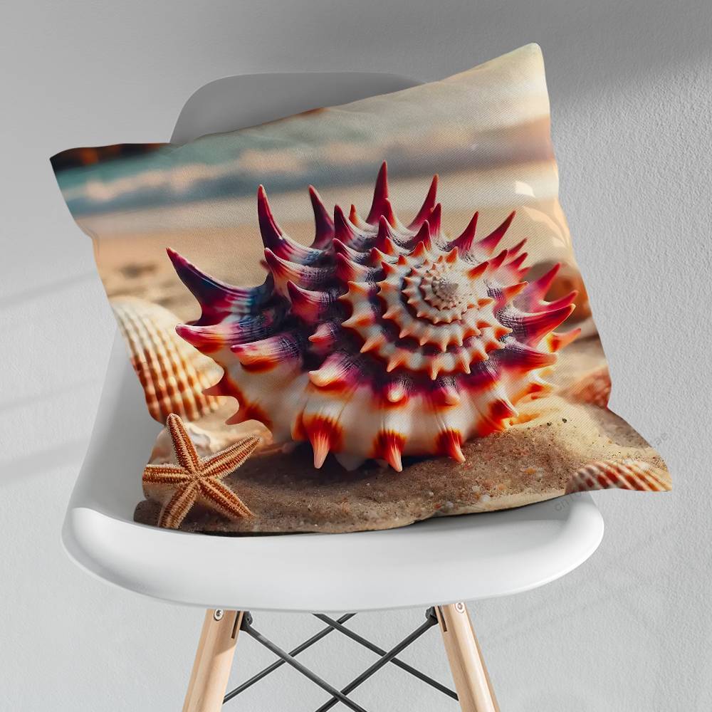 Sunset Beach Shells Starfish Pillow Case For 30x30cm45x45cm55x55cm For Home Bedroom Decoration And Protector
