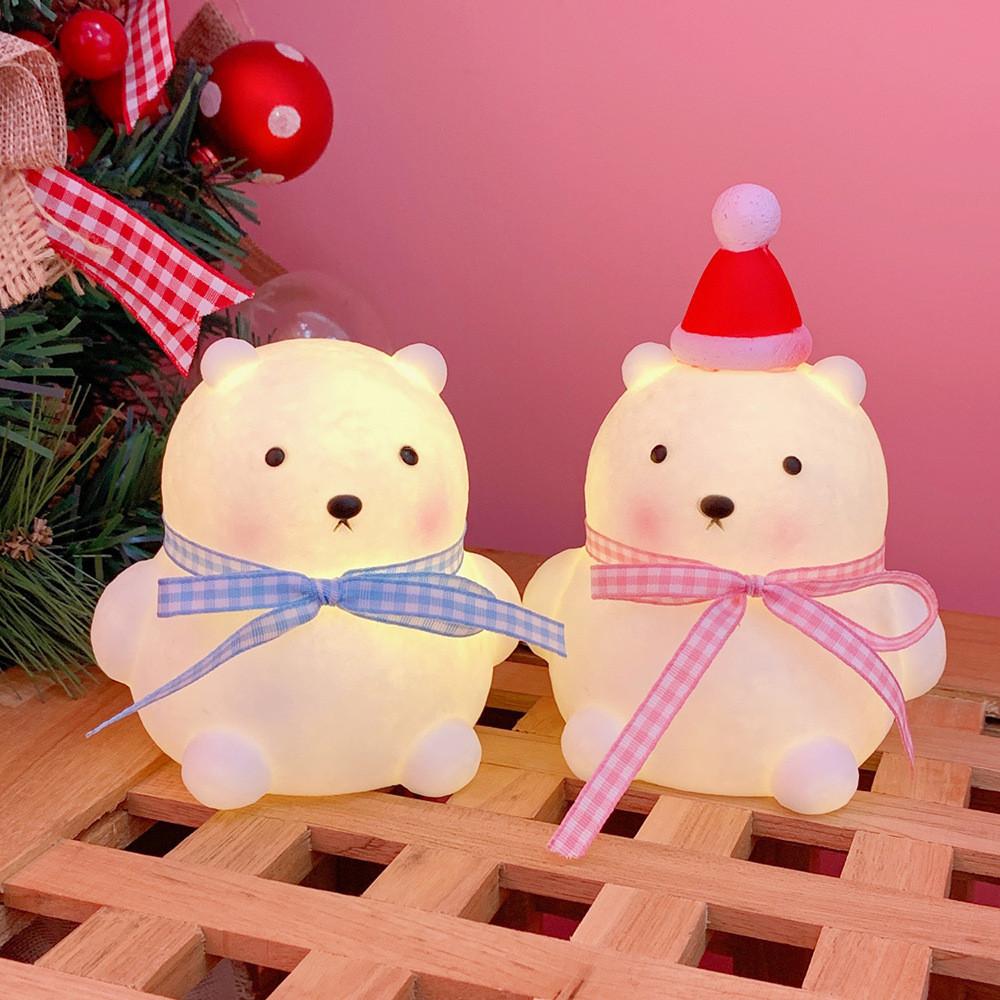 Lamp Battery Night Powered Twocolor Cartoon Cute Ribbon Bear Shaped Lights