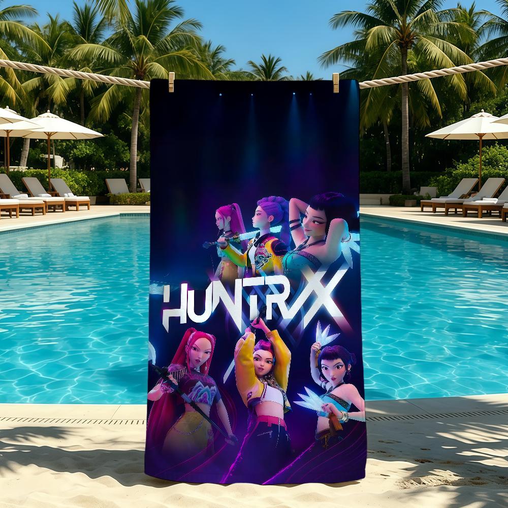 K-Kpop D-Demon H-Hunters Towel For Outdoor Camping Beach Towel Super Absorbent Quick-Drying Summer Towel