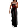 Wide Leg Overalls For Women Casual Loose Sleeveless Print Button Long Pant Romper Jumpsuit With Pockets