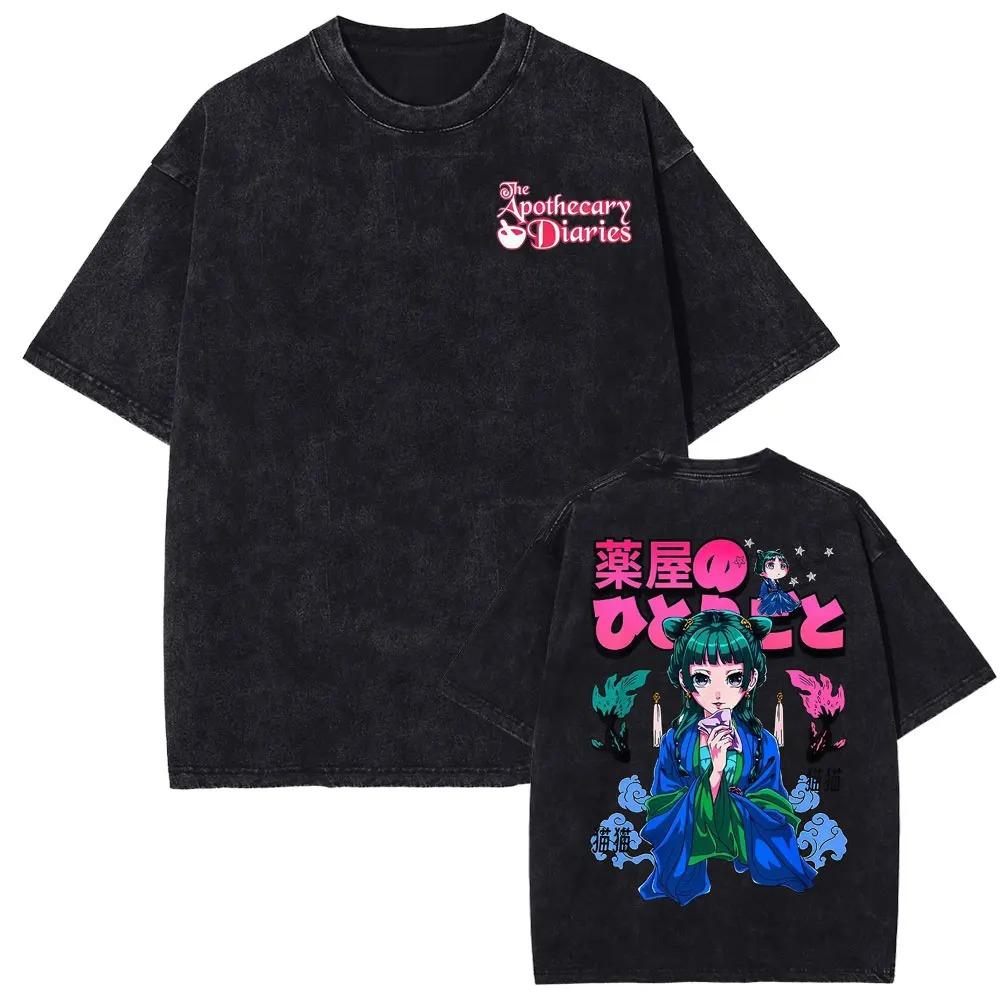 Mao Mao's Apothecary Diaries Anime Washed T-shirts Remedies Medicine Cartoon T Shirt Men Women Fashion Aesthetic Short Sleeve Female Male Clothing 