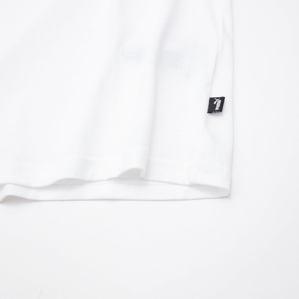 Puma Power Summer Grafické tričko Prodyšné Písmenové logo Potisk Pulovr Kulatý výstřih Krátký rukáv Pánská trička Bílá 677340-02