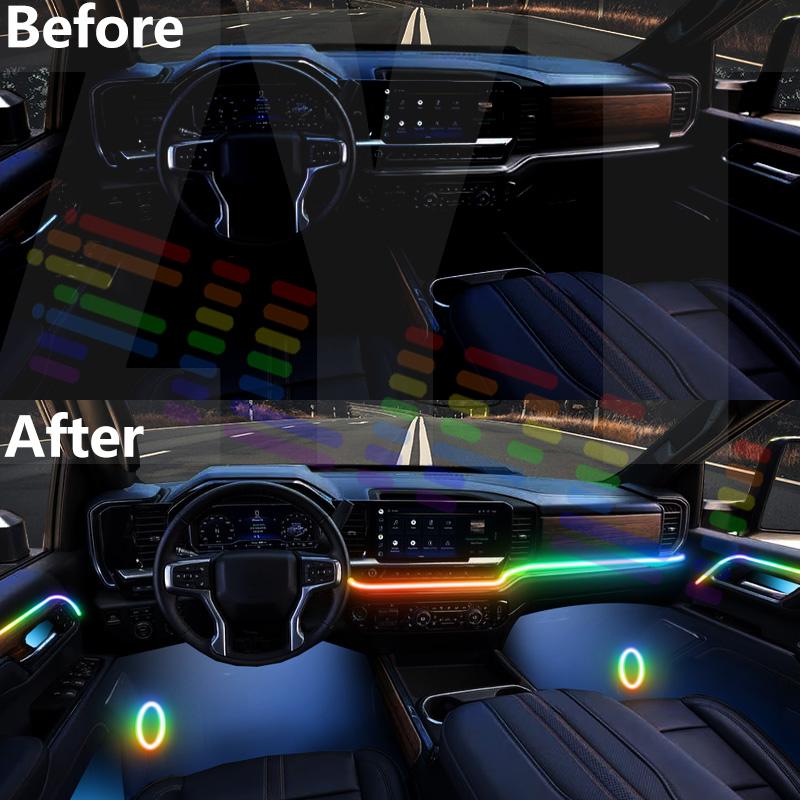 For BMW 2 Series F22 2015-2021 Car LED Ambient Lamps Colorful Atmosphere Lights AutoInterior Neon Strip 64 RGB Lighting Neon Lights 4