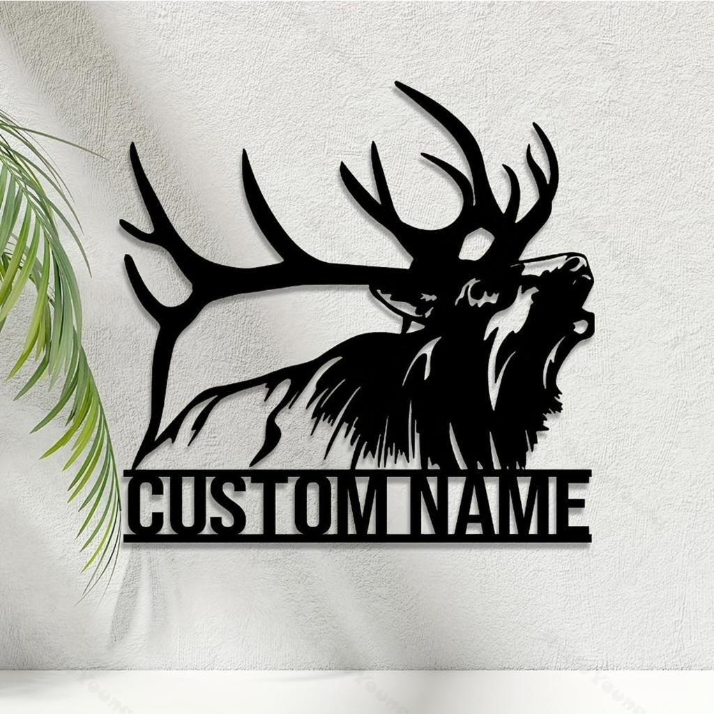 Custom Metal Sign Deer Silhouette Surname Decor Hot Sale for Home Garden