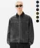 TRILLION Corduroy Collar Denim Zip-Up Work Jacket_6 Colors