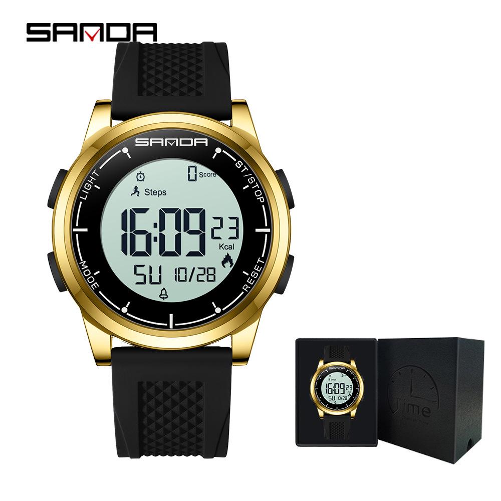 Sanda Multi-Function Smart Watch: Waterproof, Pedometer, Alarm Clock for Hiking & Sports - Unisex