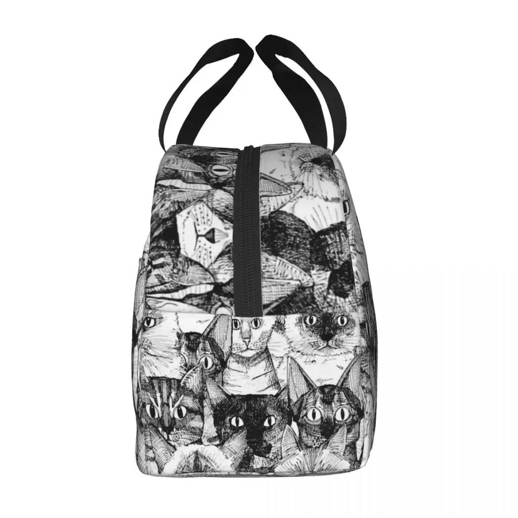 Lunch Bags for Women Kids Animal Cats Pet Cute Thermal Cooler Waterproof Picnic Oxford Lunch Box Bento Pouch