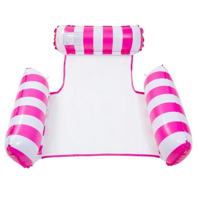 Summer Swim Inflatable Floating Water Mattresses Hammock Stripe Lounge Chairs Pool Water Sports Toys Floating Mat Pool Toys Kids