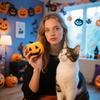 Halloweenské hračky, Plyšové hračky s kočičí mátou, Měkké hračky, Ideální pro hraní a cvičení uvnitř