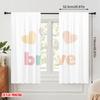 2pcs 2D flat printing Curtain Cute Heart Watercolor Quote 100% Polyester Without Electricity Birthday Party for Photo Booths &