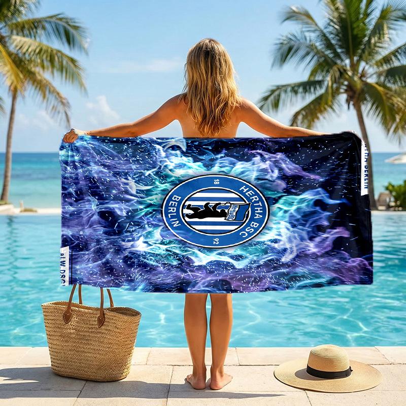 Hertha Bsc FC Print Quick Dry Beach Towel Microfiber Absorbent Portable Travel Swimming Towel