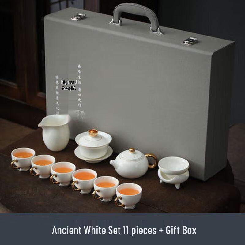 Chaxun Hand-painted White Porcelain Tea Set