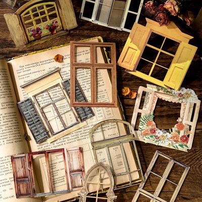 10 fogli adesivi vintage per porte e finestre cavi fai da te, decorazione diario, piante, fiori, album di adesivi, scrapbooking, cancelleria kawaii