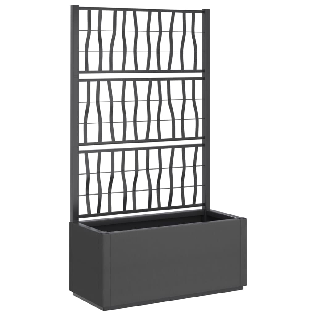 Planter with Trellis Dark Grey 80 X 36 X 140 Cm PP