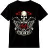Ride Or Die Skull Biker T Shirt Motorcycle Wings Wrench Vintage Garage Tee