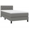 VidaXL Lit à sommier tapissier avec matelas Gris foncé 80x200 cm Tissu - Modèle 3140250