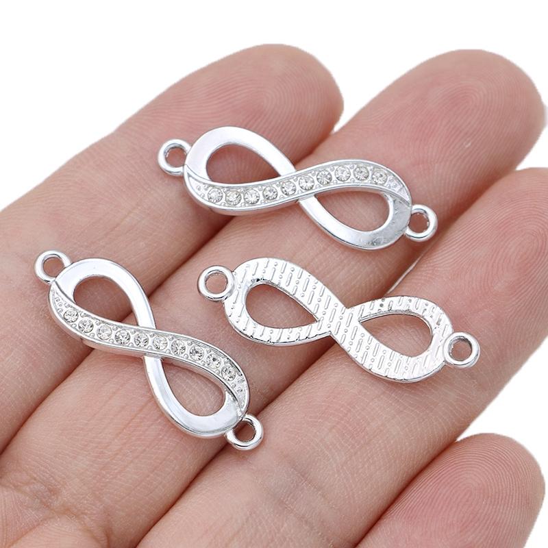 10Pcs Gold Plated Crystal Infinity Love Charm Connector For Jewelry Making Bracelet Diy Necklace Findings Accessories