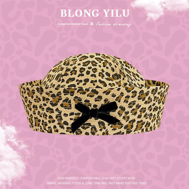 Sailor Hat With Bow Mesh Breathable Cotton For Summer And Spring Wear