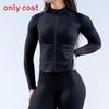 Seamless Long Sleeve Yoga Jacket With Zipper For Women Fitness And Running Activities