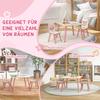 Children's Seating Set Made of Pine Wood, Table with 2 Chairs, Animal Motif, Children's Room, 3-8 Years, Pink