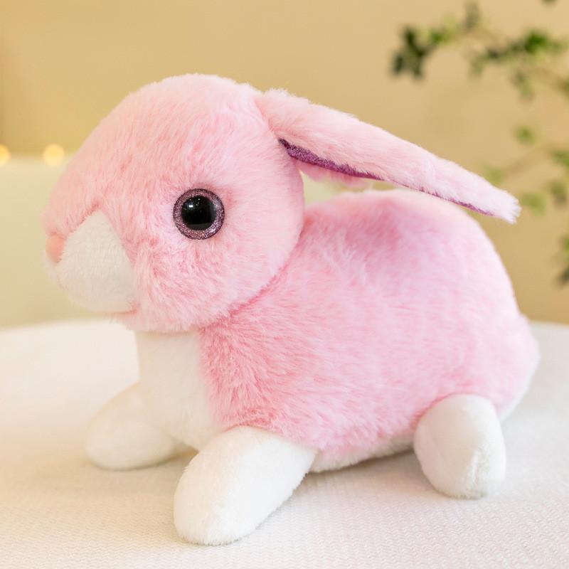 Charming White Bunny Plush Toy Perfect Stuffed Rabbit Doll Gift Children For