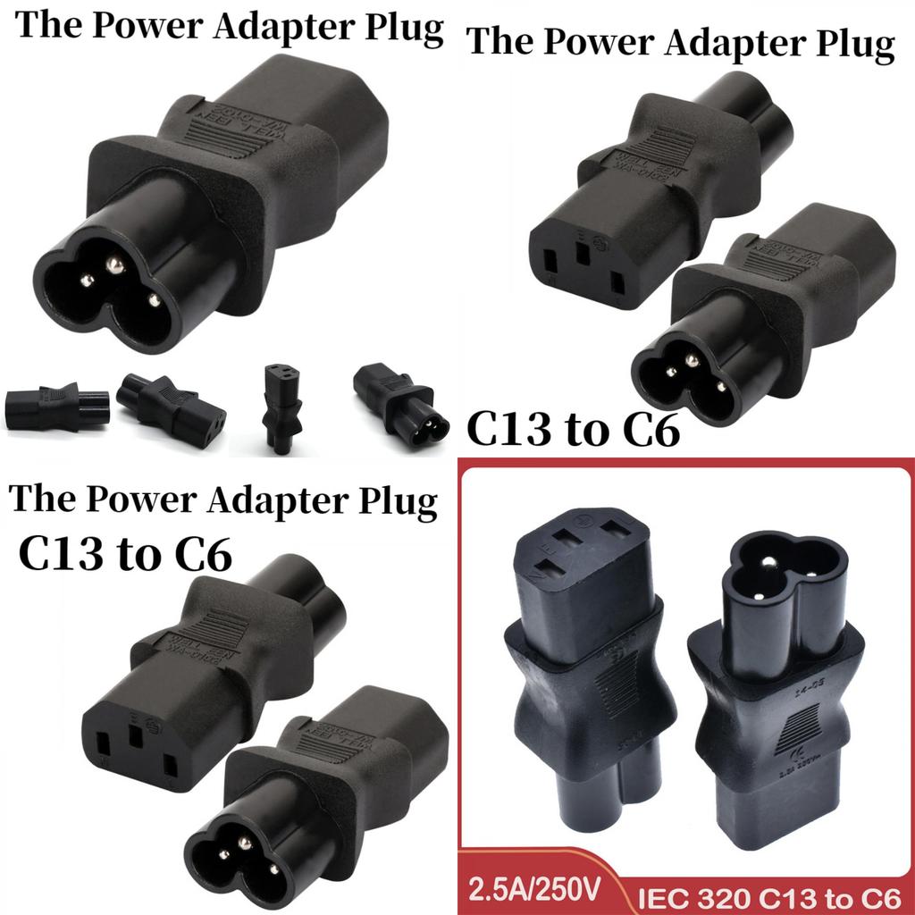 Wa-0102 Meihua Rotary Brand C13 To C6 Power Plug For Internet Cafe Computer Case Pdu Lcd Monitor Modification 250v 10a