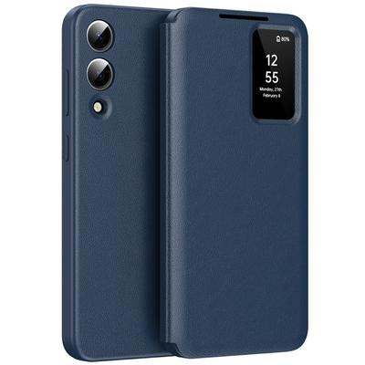 Custodia Samsung Galaxy S25 Edge Smart View con Slot per Schede, Blu