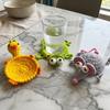 Hand Woven Knitted Cup Mat Funny Animal Drink Coaster Cute Water Cup Mat  Restaurant Table