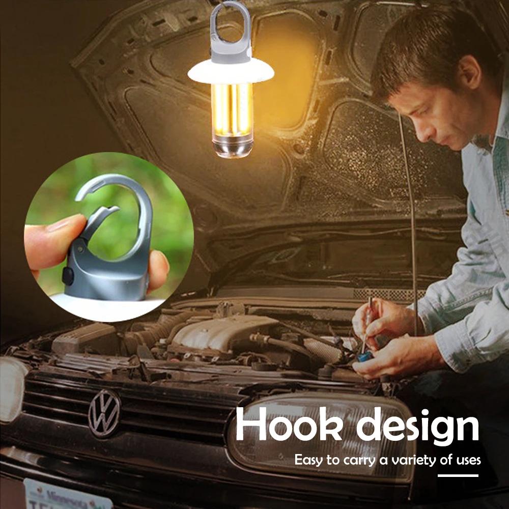 LED Portable Rechargeable Light Super Bright Flashlight Camping Light Work Light 5 Lighting Modes Waterproof Outdoor Light