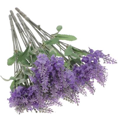 4Pcs Lifelike Faux Lavender Flower Bundle Simulated Plastic Lavender for Indoor Outdoor Scene Layout DIY Vase Arranging Party