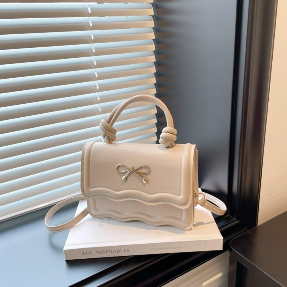 

Sweet Metal Bowknot Tote Bag Solid Color Small Crossbody Bag New Single Shoulder Bags Casual Wear хаки