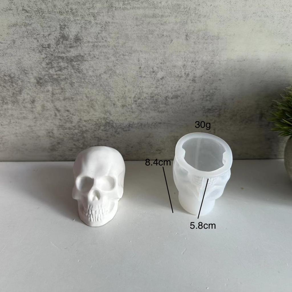 DIY Halloween Skull Decoration Large And Small Skull Silicone Mold 3D Skeleton Head Epoxy Resin Candle Halloween Handicraft