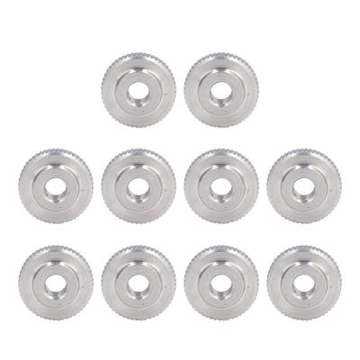 Porca Recartilhada de Aperto Manual Aço Inoxidável 304 Cabeça Plana Recartilhada Furo Passante Porca M5