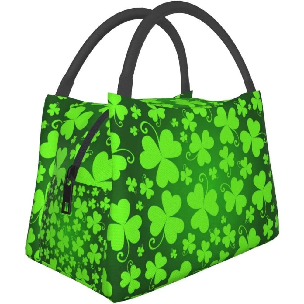 St. St. Patrick's Day Grünes Kleeblatt Klee Lunchtasche Tragbar Wiederverwendbar Isolierte Lunchbox für Frauen Männer Arbeit Schule Picknick Reise