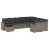 VidaXL Salon de Jardin avec Coussins 10 pcs, Canapés de Terrasse, Ensemble de Meubles de Patio, Mobilier d'Extérieur, Gris 3251797