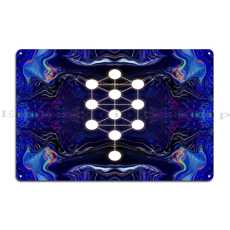 Kabbalistic Tree Of Life With Planets Kabbalah The Tree of Life Serpentine Apotheosis Metal Customize Retro Tin Sign Poster 20x30cm(7.8x11.8inch)