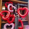 Hollow Heart-Shaped Large Aluminum Balloon Pendant for Valentine's Day Store Decoration