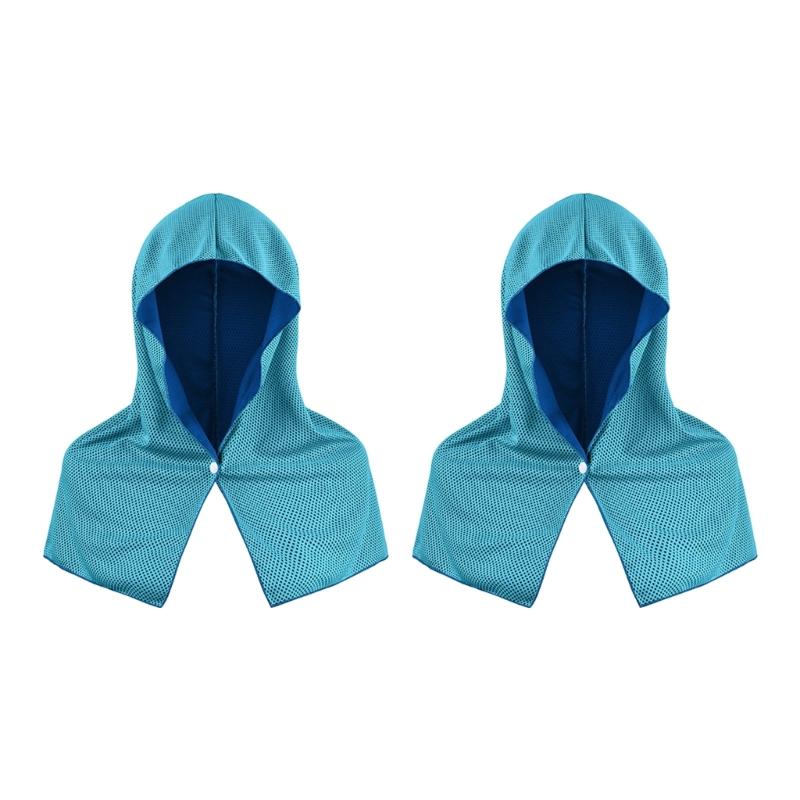 Pack of 2 Ice Silk Cooling Sun Protections Scarves Chill Neckwear Head Wrap Great For Hiking Camping And Outdoor Sports
