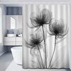 1 Pieza Cortina de Ducha Elegante con Estampado Floral, Patrón Floral Transparente de Alta Gama, Decoración de Baño de Poliéster Lavable con Ganchos