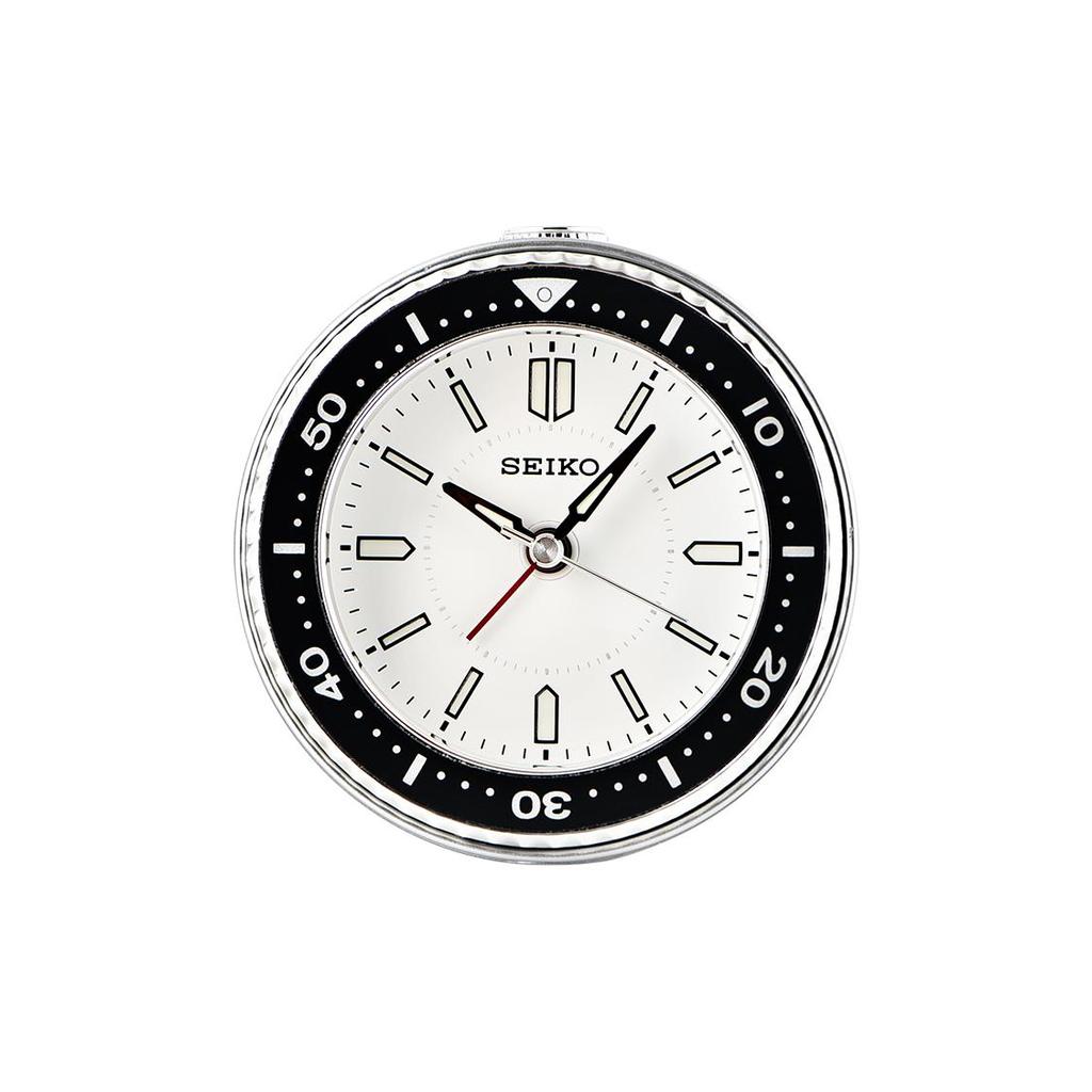 Seiko Sweeping Seconds Movement Alarm Clock Unisex White QHE184J