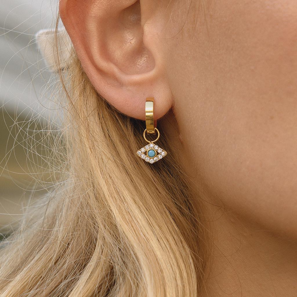 Titanium Steel Devil's Eye Earrings Earrings 18k Stainless Steel Niche Ear Buckles