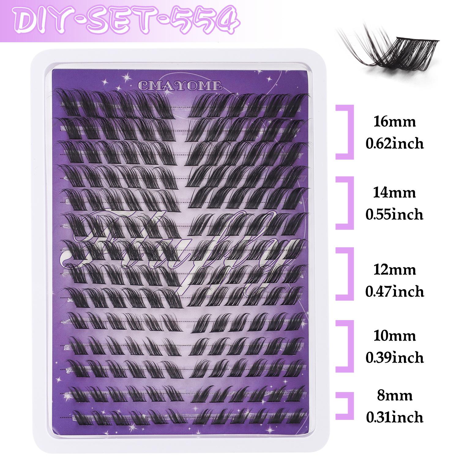 

Накладные ресницы одинарные пучки C-завиток косые летящая лисица DIY сегментированные ресницы 8-16 мм