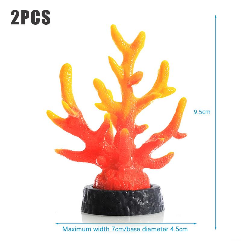2Pcs Creative Simulation Mini Coral Reef Aquarium Ornaments Fish Tank Decorations Home Tank Landscape Decor Accessories Gifts