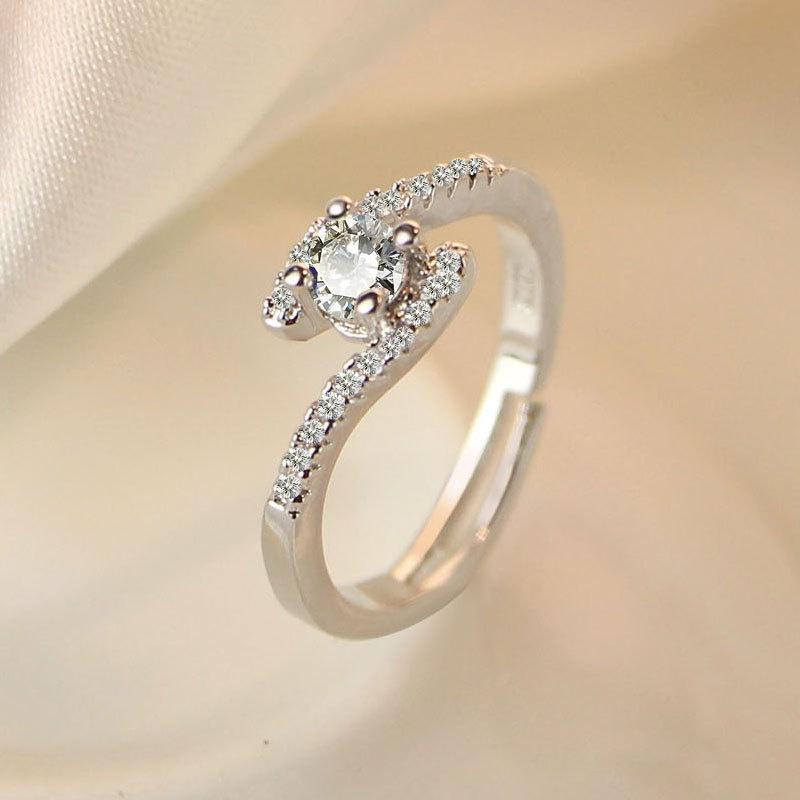 Ring Diamond Minimalist For Women Adjustable Open Design Stylish And Trendy