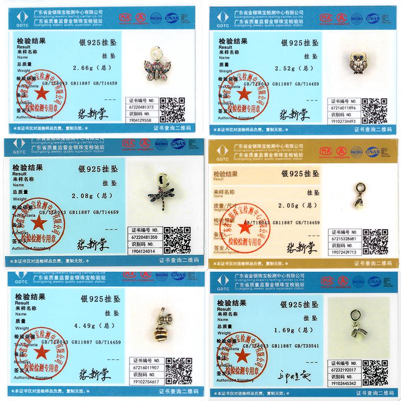 925 Silver Charm Beads Pendant Firefly Butterfly Bee Dragonfly Jewelry for Women Bracelet Necklace Gifts