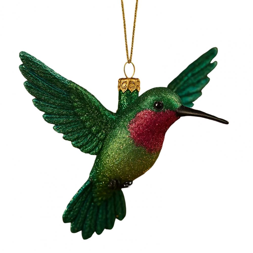 

Colorful Hummingbird Christmas Ornament Xmas Tree Car Rearview Mirror Acrylic Hanging Bird Shape Ornament Holiday Party Pendant