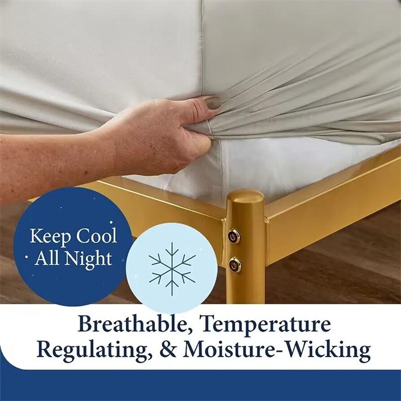 100% Ägyptische Baumwolle 4/6-teiliges Bettwäsche-Set Luxuriöses Bettwäsche-Set Spannbetttuch mit Gummizug Laken Kissenbezug Seidig Bequem