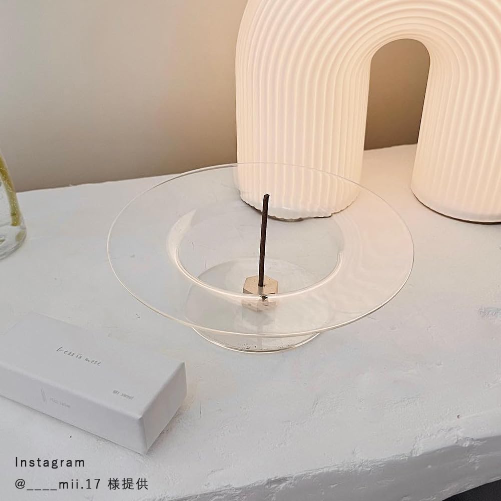 Stylish Glass Incense Holder, Incense Stick Holder, Cute, Nordic, Simple, Transparent, Korean Design, Clear Saucer, Home Decor, Gift (Hexagonal)